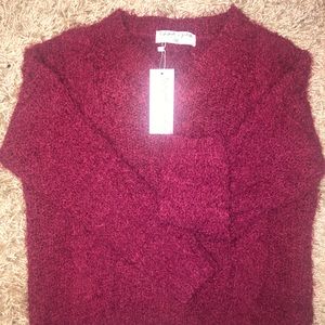 LF dark berry Emma & Sam v neck sweater